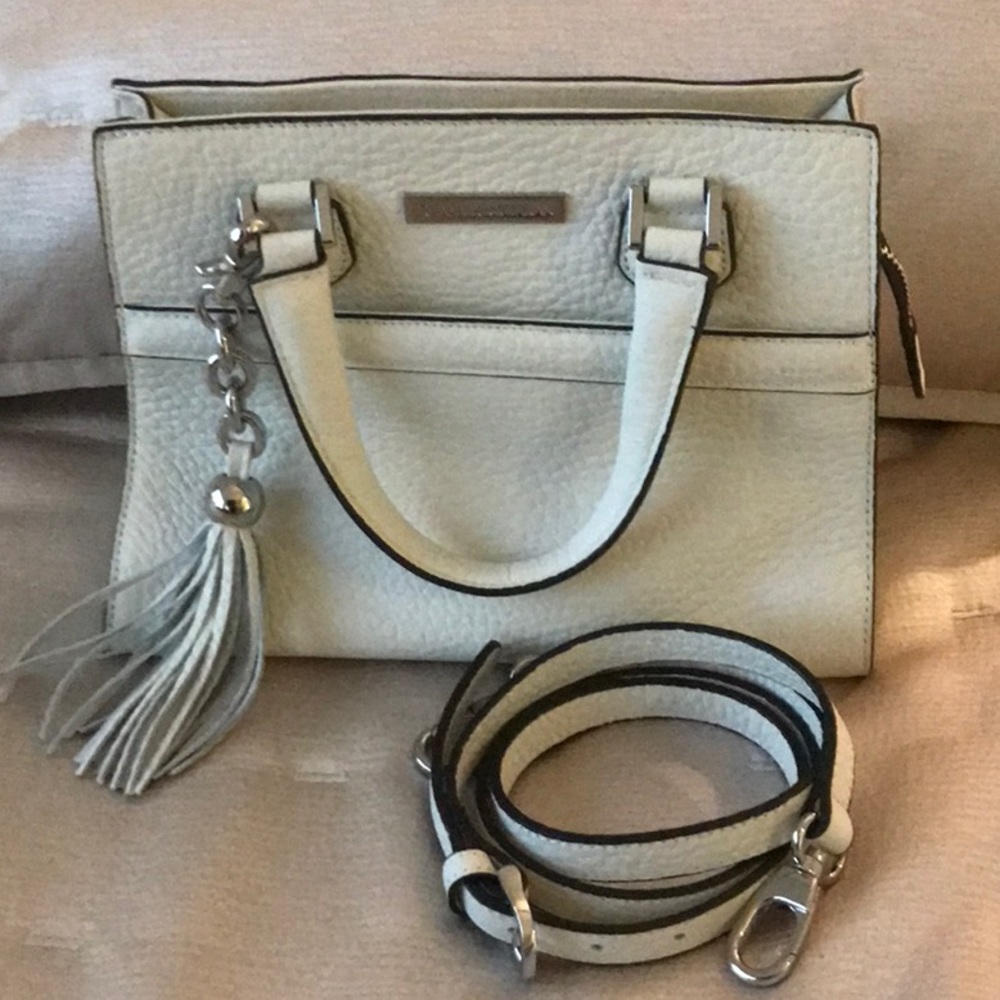 Charles Jourdan Ivory Leather Handbag/Crossbody, Like New